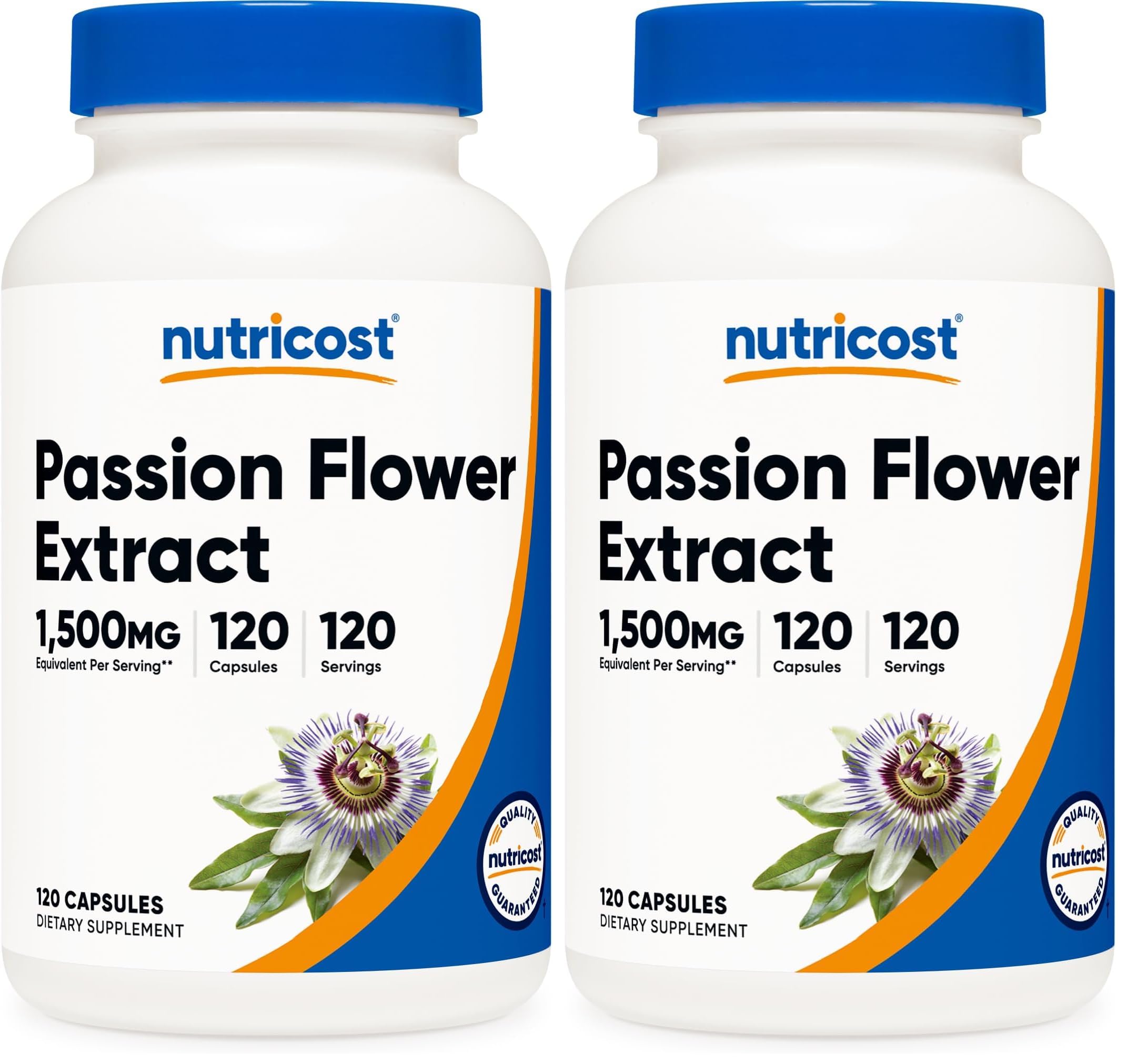 Nutricost Passion Flower Extract 120 Capsules for 120 Servings Per Bottle (Pack of 2) 120 Count (Pack of 2)