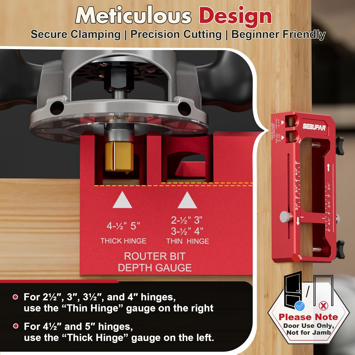 Plastic Door Hinge Jig Bundle with Red Door Hinge Jig