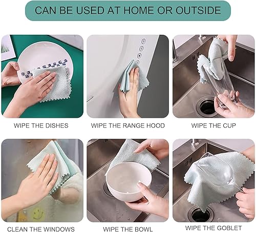 Miniatura 3 de TanYiYi Paño de limpieza de microfibra, tamaño 9.8 x 9.8 pulgadas, toallas de microfibra multiusos, trapos de limpieza sin rayas (paquete de 45