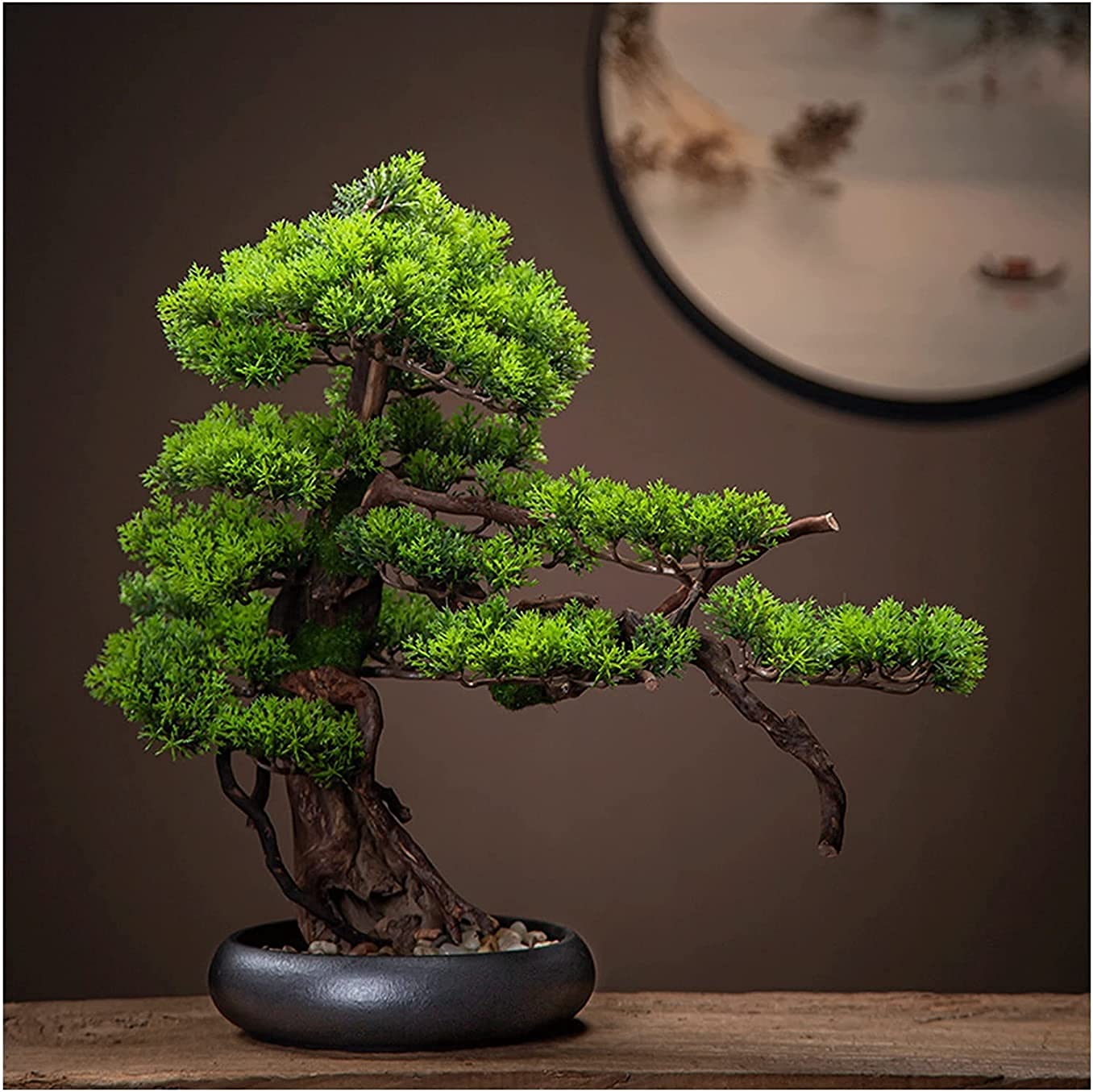 CAFIEDR Artificial Tree 18 Inch Artificial Bonsai Tree, Plastic Artificial Plant Decoration, Fake Tree For Zen Garden Decoration.