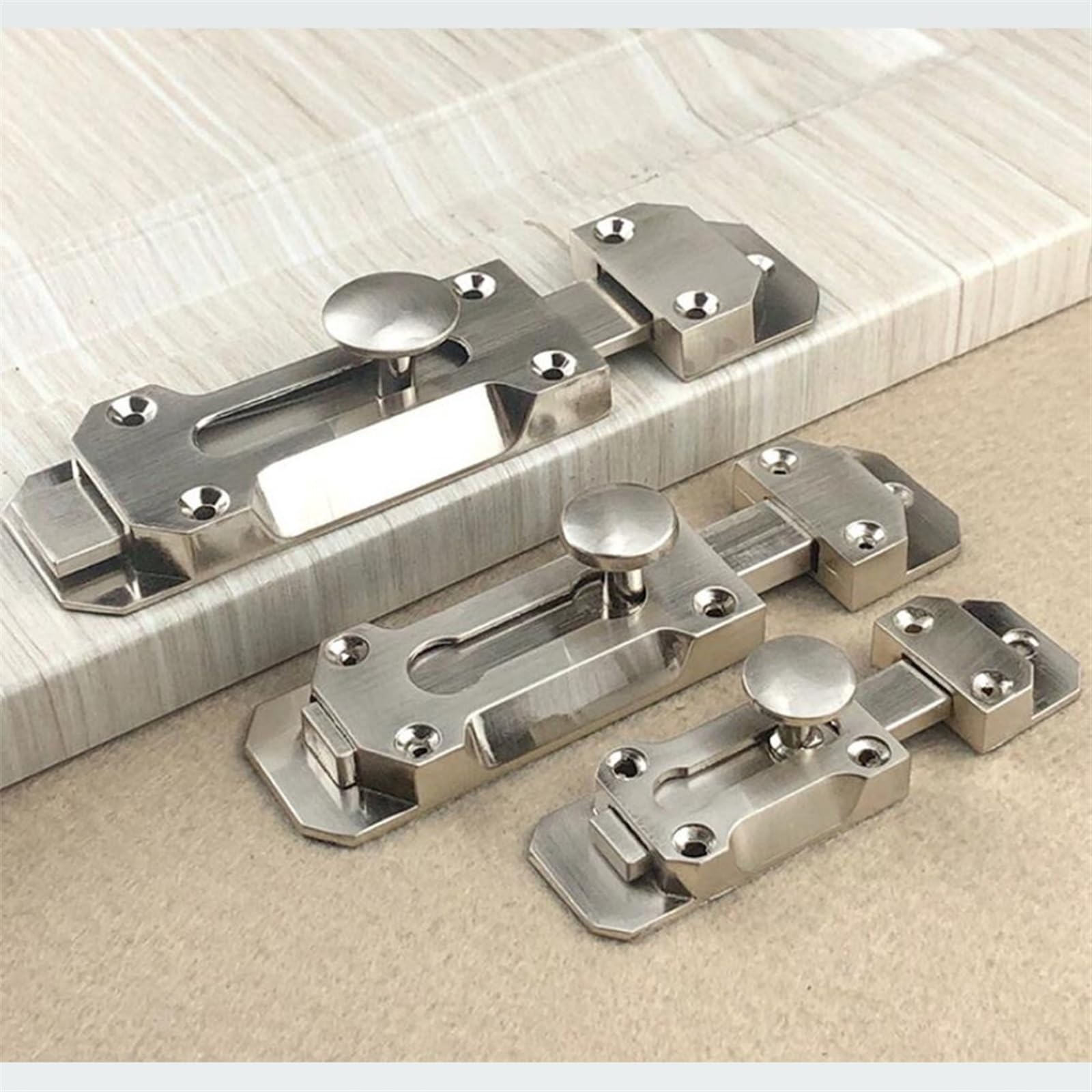 Targette de Porte 2Pcs 3/4inch Door Latch Lock Slide Bolt Sliding Window Security Hardware For Gate Safety Toilet Buckles(4inch)