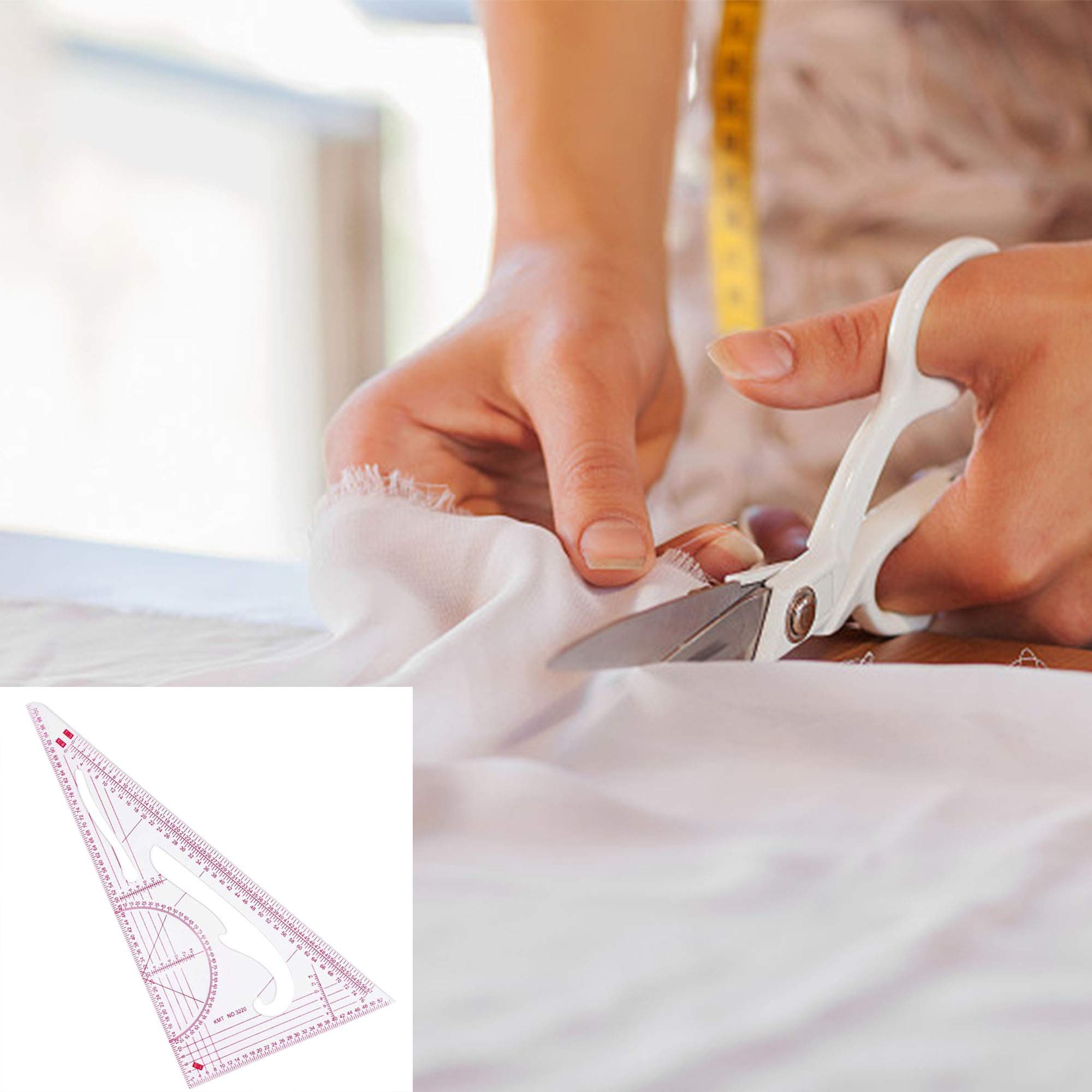 Set Di 5 Righelli Professionali Per Sartoria | Righello Curvo, Triangolare E Multifunzione In Plastica | Per Disegno E Modelli Di Cucito