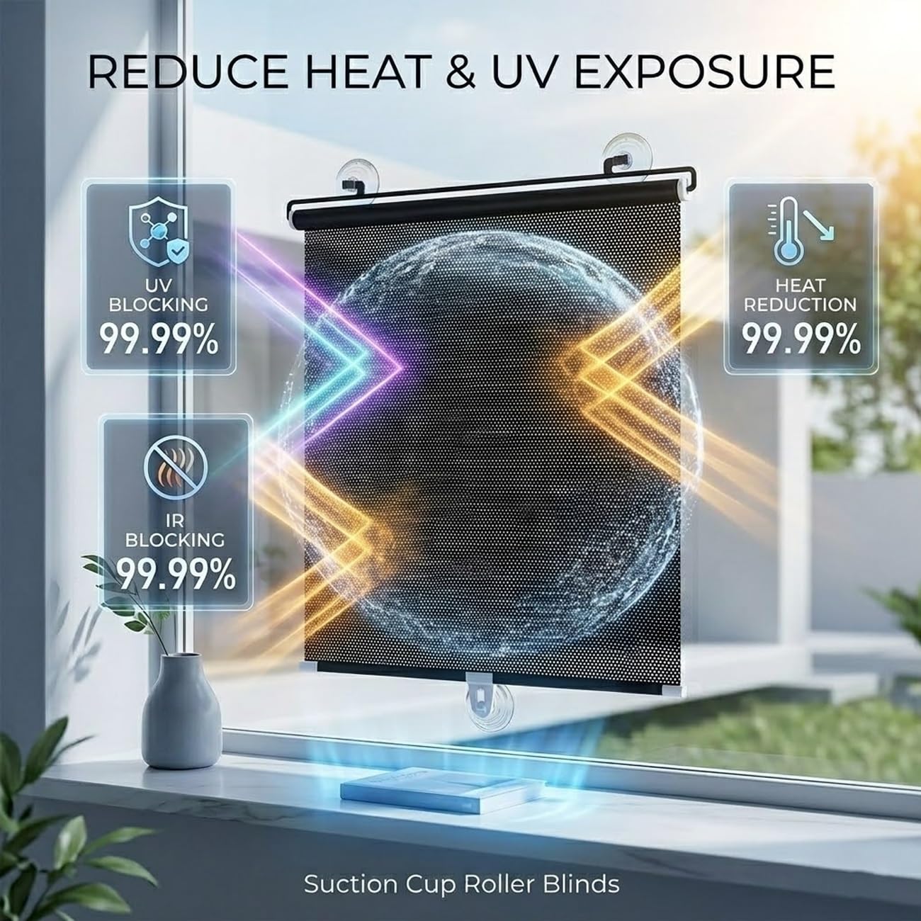 Store à Ventouse Occultant, 30-80cm Store à Ventouse Enrouleur sans Perçage, Protection Solaire et Thermique, Rideau Rétractable pour Fenêtre de Toit et Voiture(Argent,W:80xH:135 cm (31x53 in),)