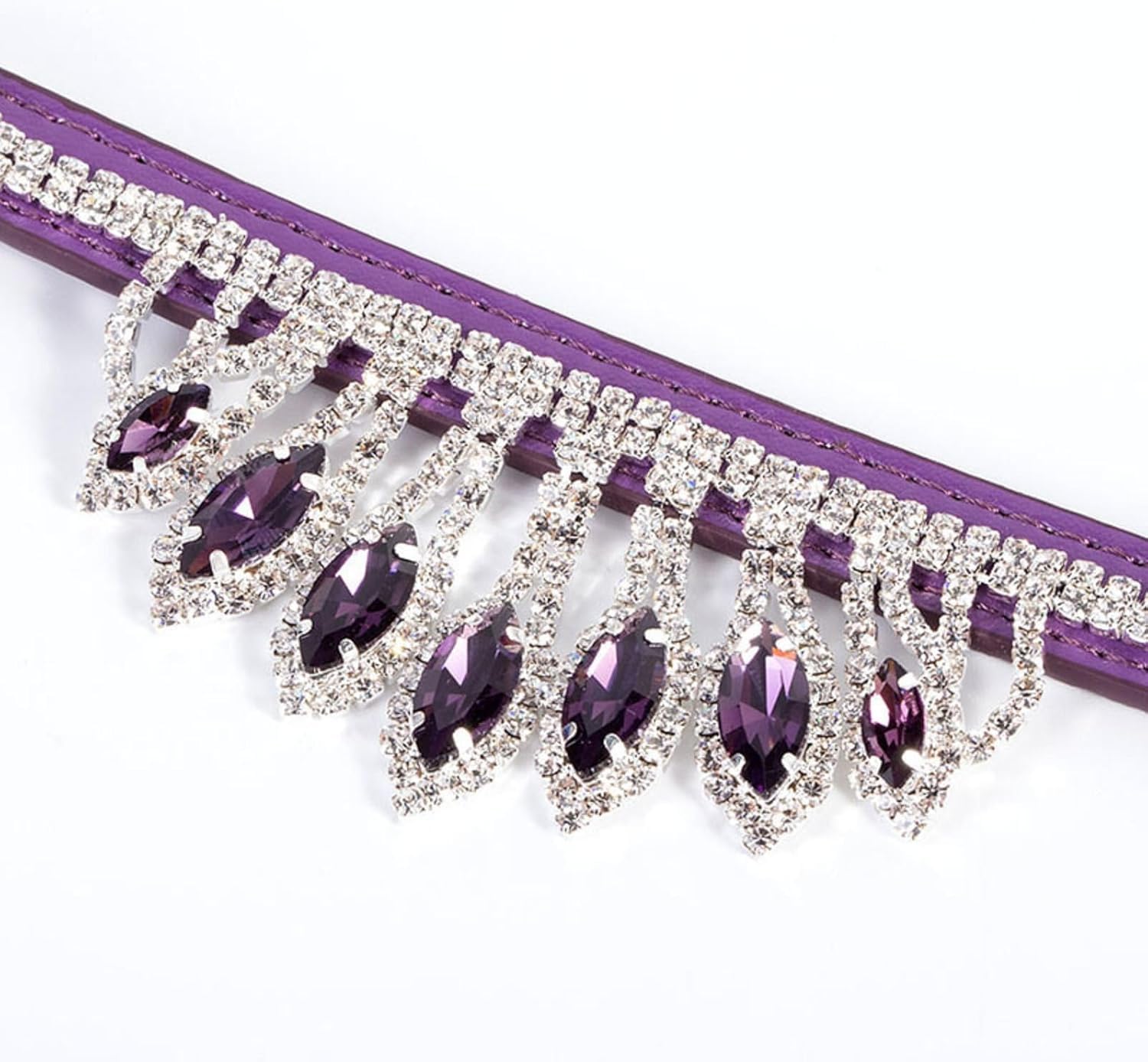 Verstellbares Halsband für Haustiere Haustierhalsband Mit Strasssteinen, Mehrfarbig, Mehrere Größen(Blue,XS)