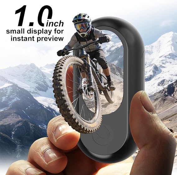 Mini Body Camera 1080P, Mini Action Camera withScreen & 32GB Memory Card, Thumb Pov Camera forCycling, Helmet, Pets & Vlogging