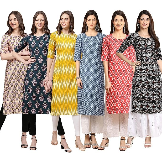 Image of Pinkmint Kurti for Women, Kurta for Women, Kurti, Digital Printed Kurta, Women's Casual Kurta, Kurta Set, Office Wear Kurta, Straight Kurta, Kurta Combo