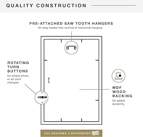 Vista 289 de MCS Studio Gallery Marco para póster de 16 x 24 pulgadas, imitación de veta de madera de color negro, colgar en horizontal o vertical, grande