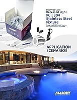 Vista 3 de MALORY Luces de piscina de bajo voltaje, acero inoxidable completo de 3 W, luz LED subacuática para estanque de natación subacuática, IP68