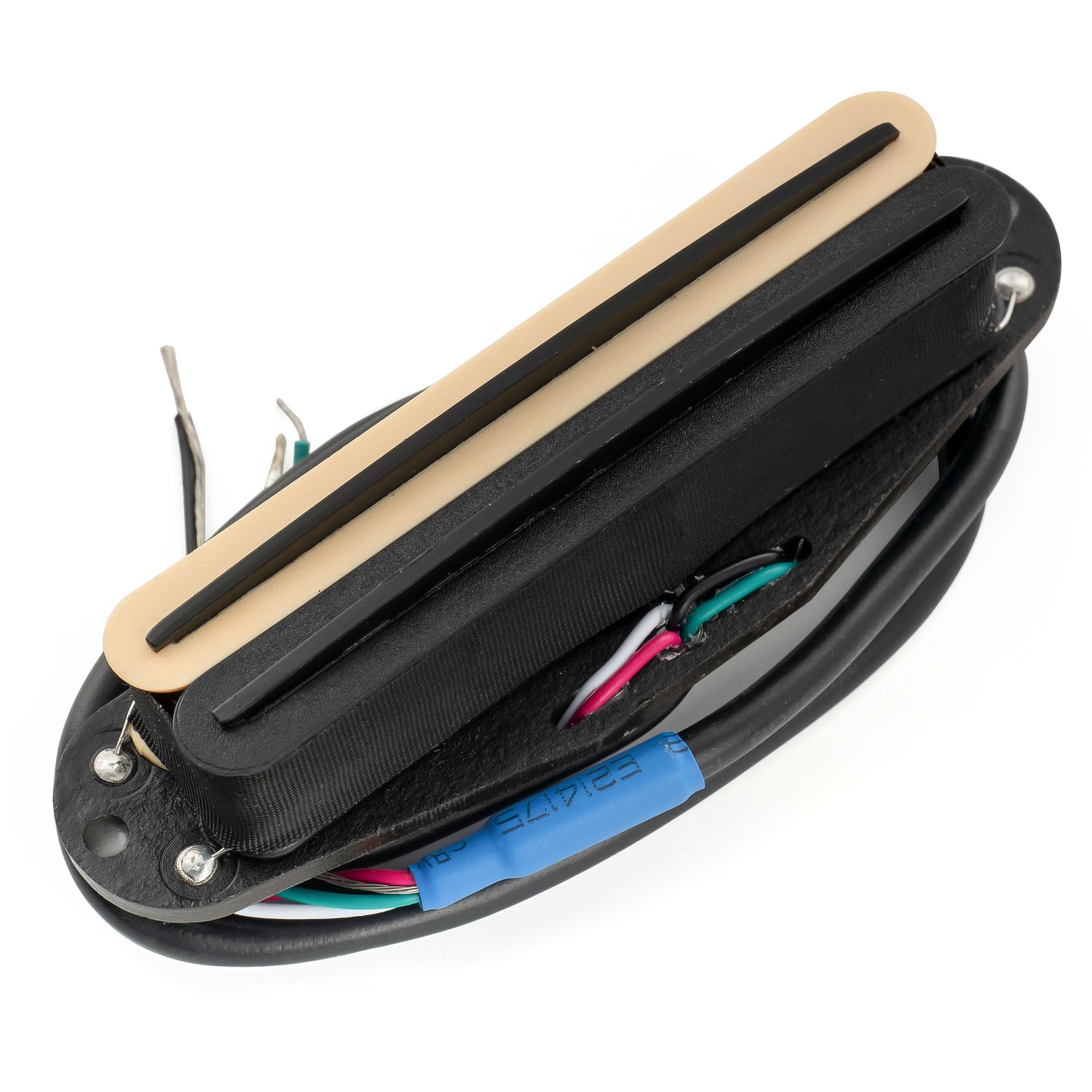 Musiclily Pro ST-DPMA Alnico 5 Dual Single Coil Sized Humbucker Pickup 9.2K for Strat Style Electric Guitar Zebra Body Black Rail