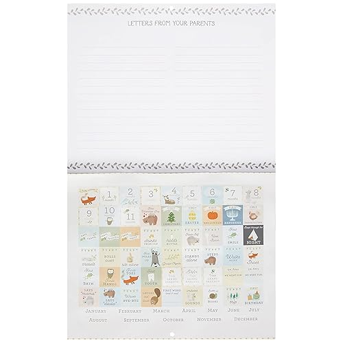 Miniatura 3 de C.R. Gibson BA3-24546 Little One Woodland - Calendario de recuerdo del primer año del bebé, 11 pulgadas de ancho x 18 pulgadas de alto, multicolor