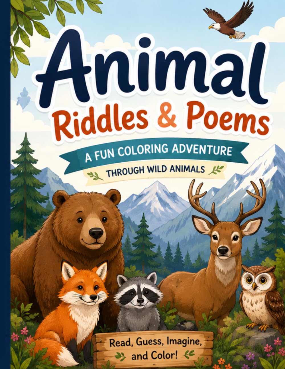 North America Animals Coloring Book (Global Wildlife Adventure: Coloring & Riddles for Kids)