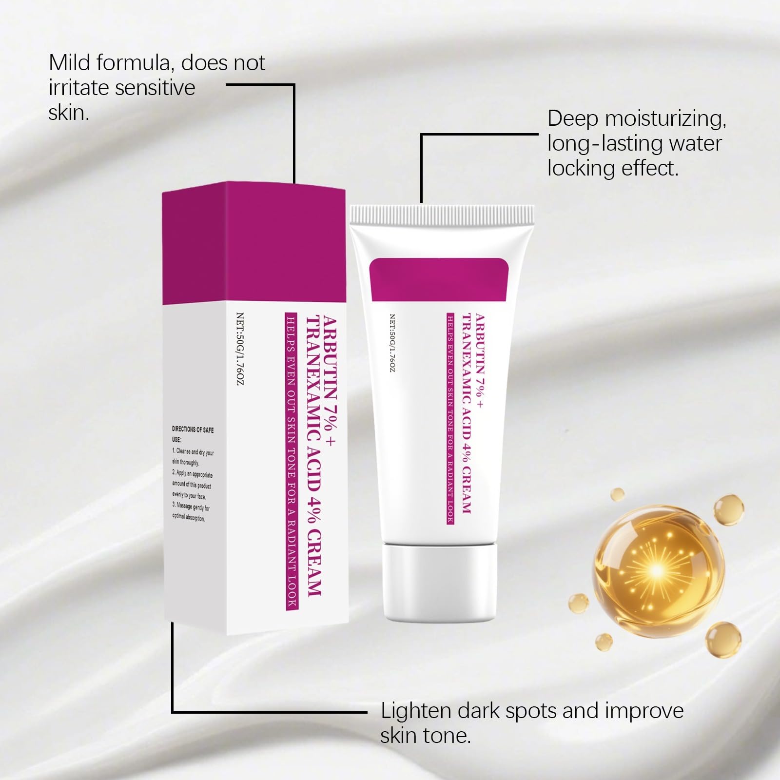 Creme mit Alpha-Arbutin 7 % + Tranexamsäure 4 %, Gesichtscreme gegen
