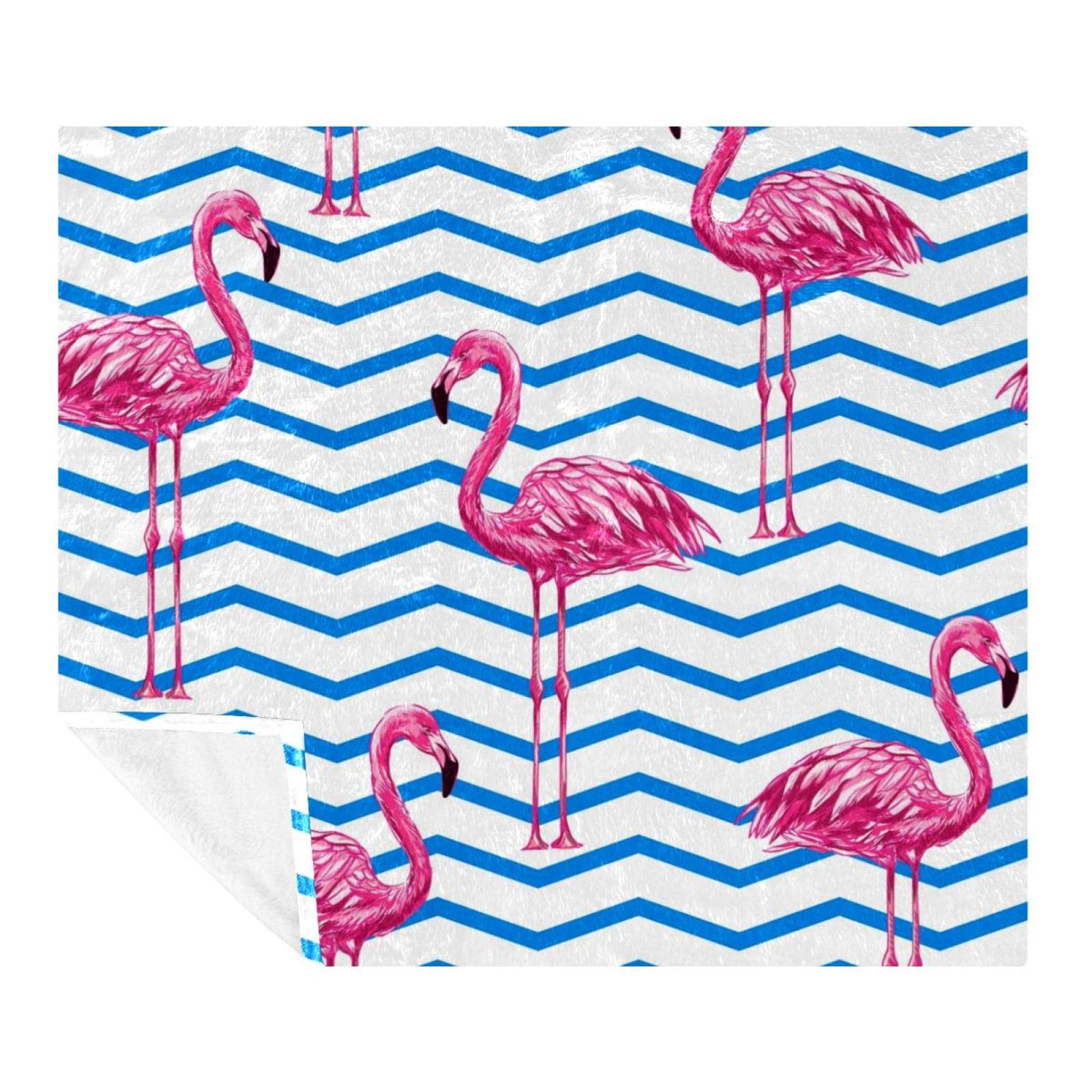 Couverture voyage 150x130 cm flamants roses, le cadeau idéal pour le lit
