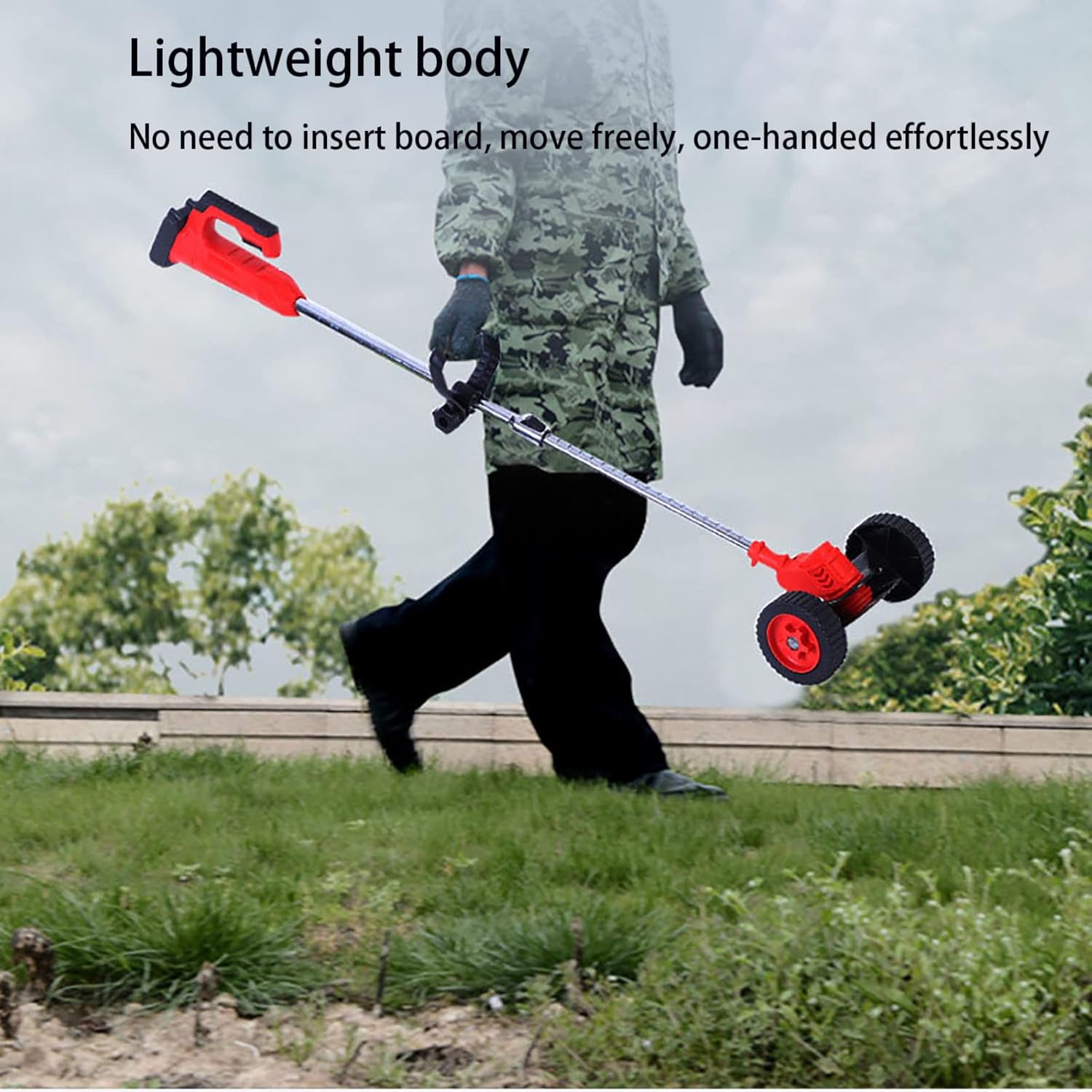 Cordless Electric Grass Trimmer/Edger with Battery, Lightweight Portable Stretchable Weed Grass Eater,Electric Rotary Cutter Battery Powered for Patio