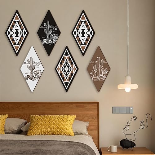 Miniatura 23 de CHDITB Decoración de pared de cactus, letrero de madera azteca, decoración de pared con temática natural, arte de pared moderno para oficina, hogar