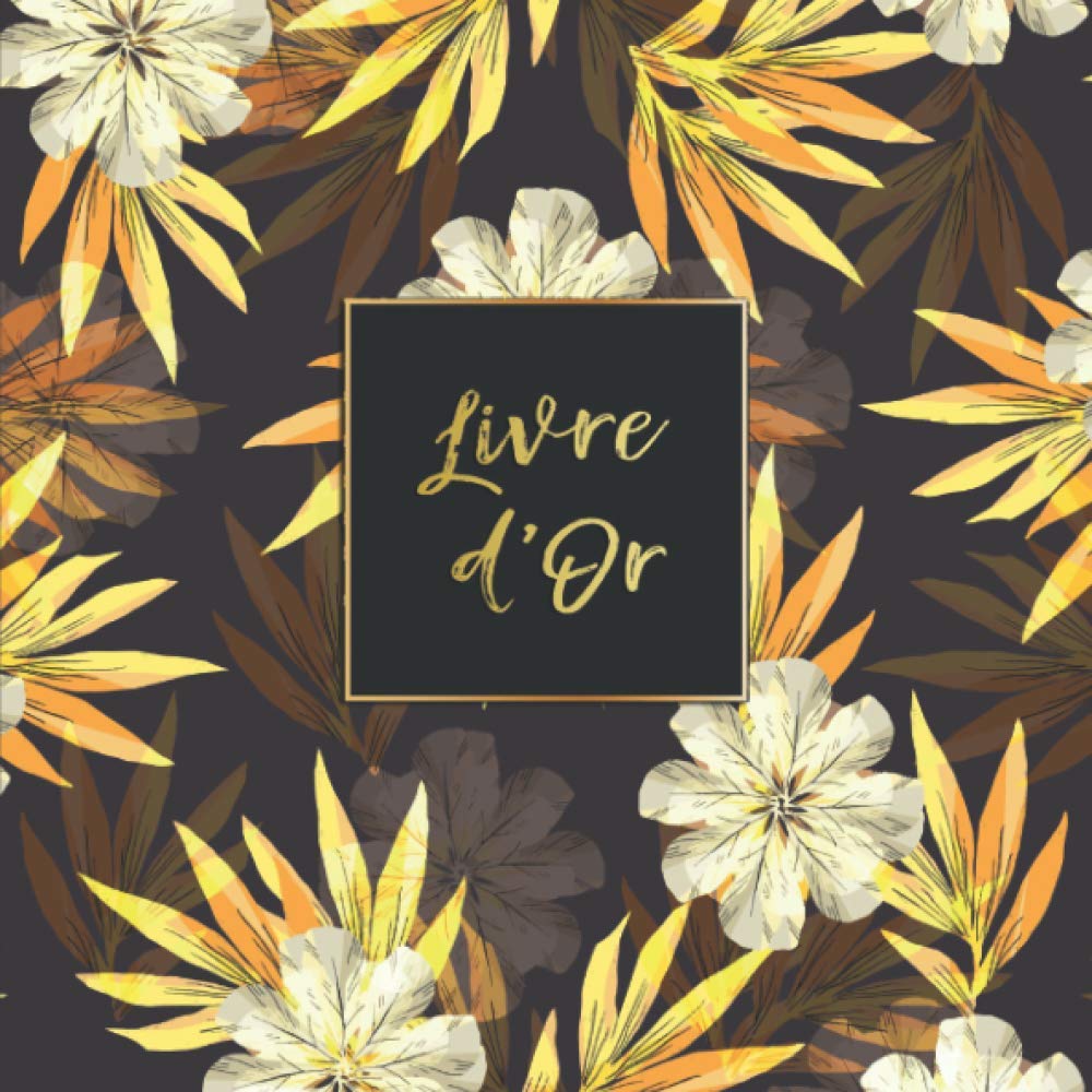 Livre d'or de mariage et anniversaire motif tropical 100 pages pour pacs et EVJF 21x21cm