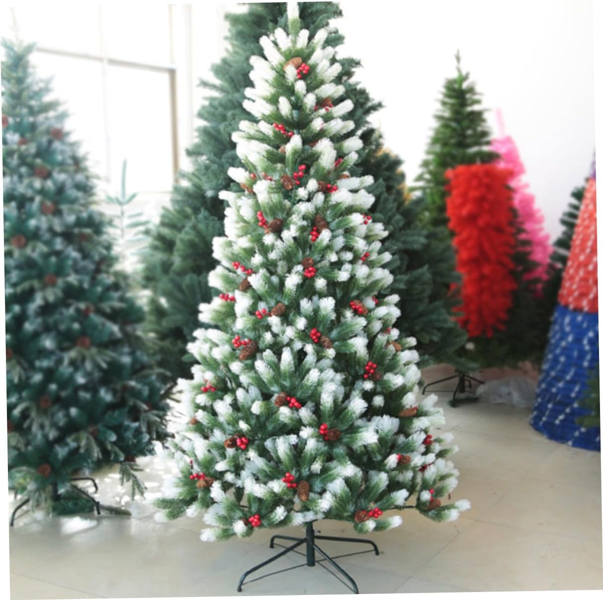 Christmas Tree Stand Metal Base Set 40cm and 35cm Xmas Tree Holder Brackets Sturdy Support for Indoor Holiday Decorations