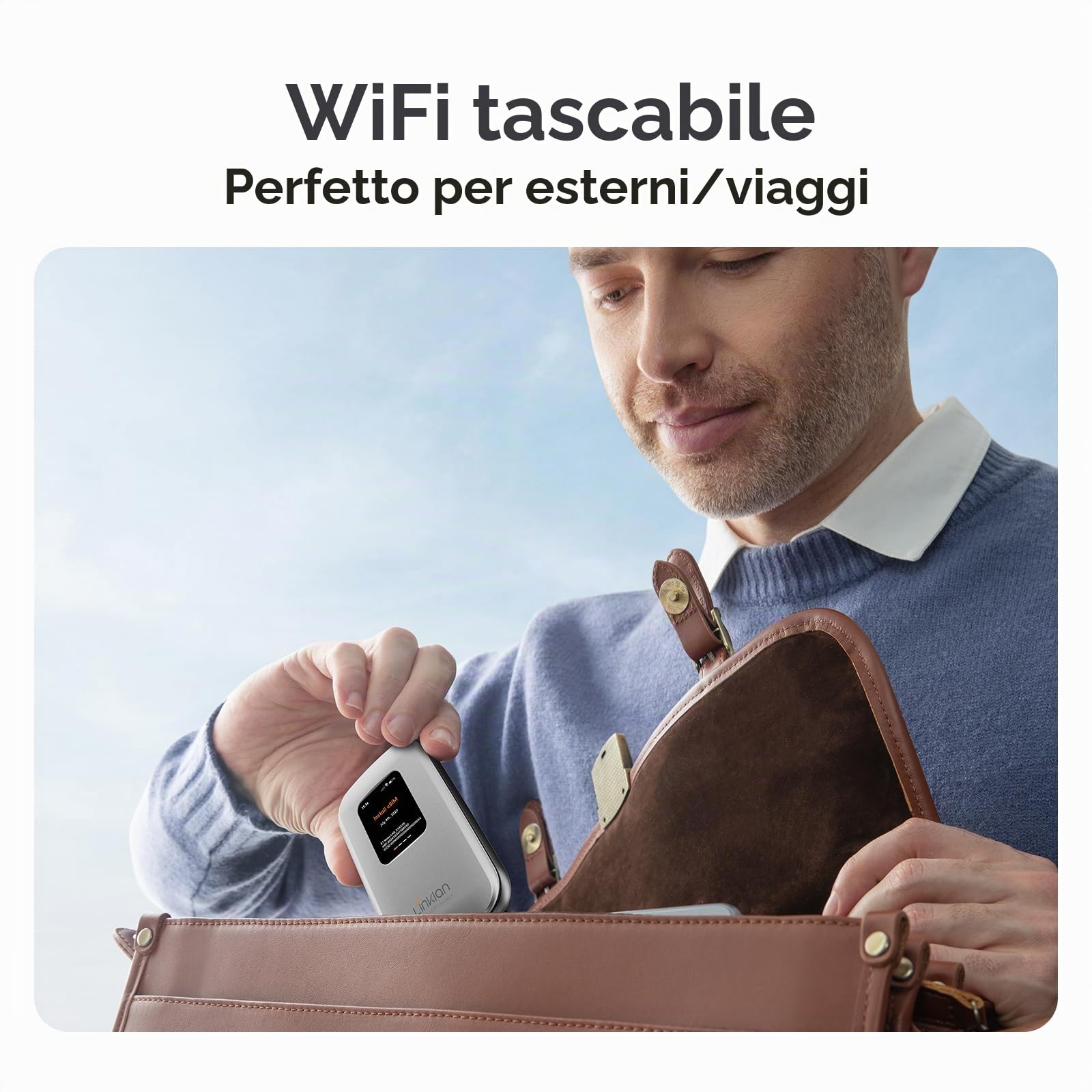 Hotspot mobile portatile - eSIM Global WiFi Hotspot, nessuna scheda SIM/contratto necessario, 16 dispositivi, oltre 180 paesi, router wireless compatto per viaggi internazionali e affari 【15 giorni di