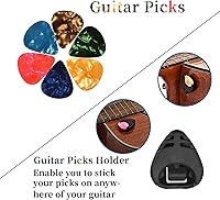 Vista 8 de Cejilla de guitarra, púas de guitarra, accesorios de guitarra con afinador de guitarra, cejilla para guitarra acústica, bajo, sin zumbidos