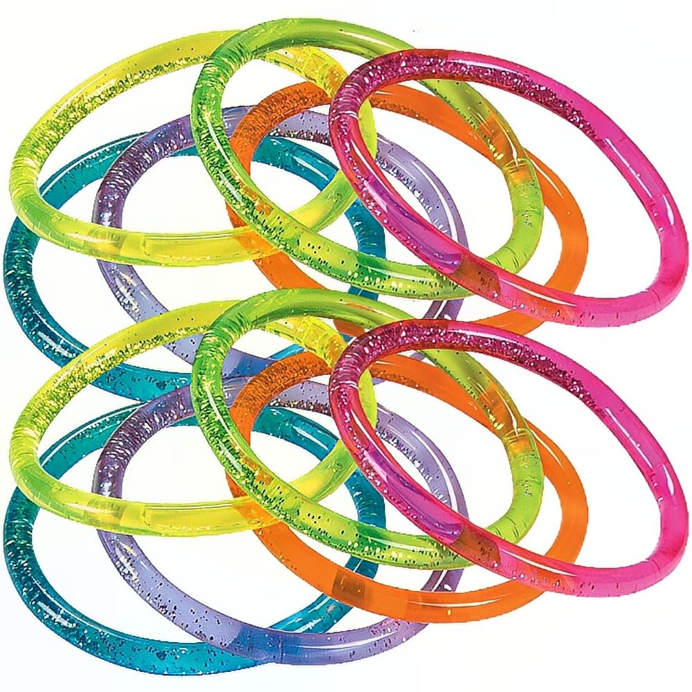 Water Glitter Bracelets (12 Pack) 7" Circ. Plastic.