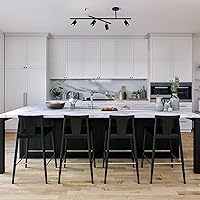 Vista 3 de GLOBE Electric 57500 Iluminación de riel de 4 luces, negro mate, barra giratoria central ajustable, luminaria de techo moderna para isla de cocina