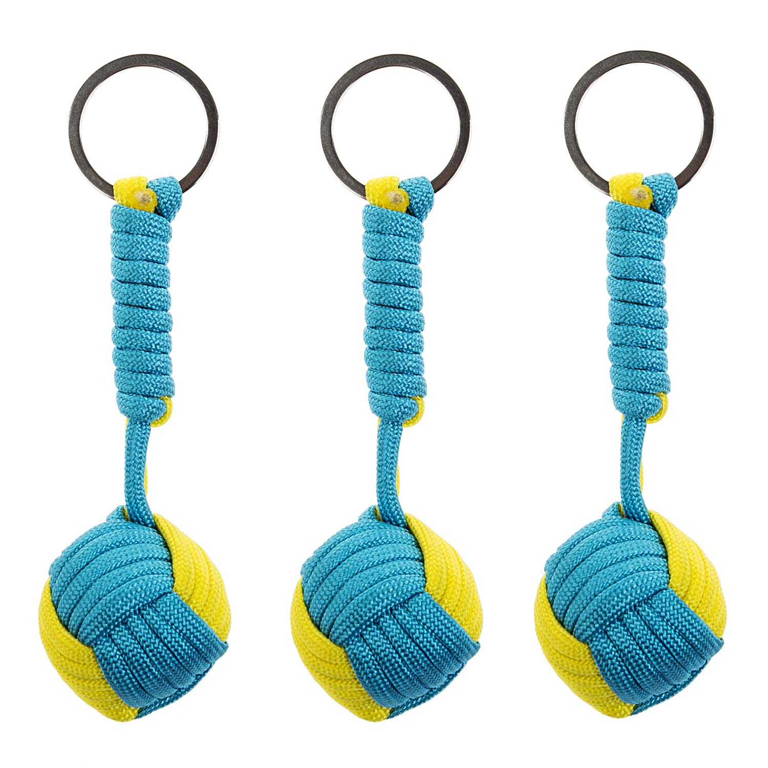 4 Porte-clés Paracorde Avec Mousqueton - Lanière Tressée Nylon, 14 Cm - Pour Clés, Sac à Dos, Camping