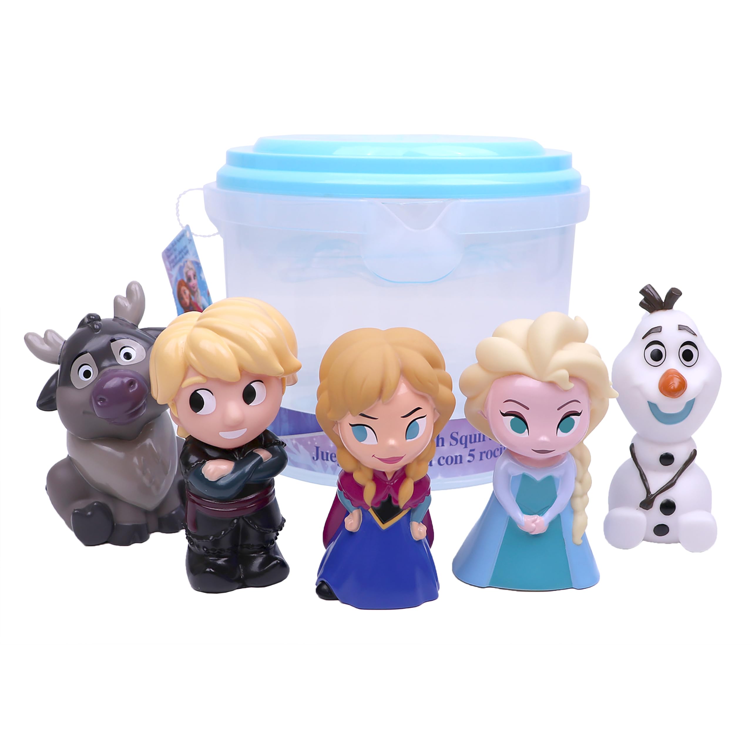 Disney Frozen - Cubo Jumbo de 5 Piezas - Juguetes de baño para bebés y niños pequeños - Incluye Cubo Organizador - Tienda Juguetes de Agua para la Hora del baño