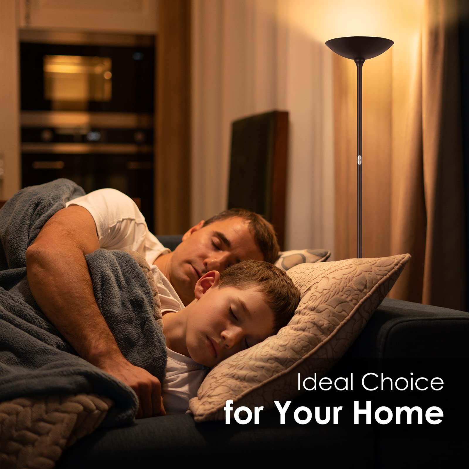 BoostArea Floor Lamp, Standing Lamp, 20W 2000LM LED Torchiere Floor Lamp, Stepless Dimmable, Touch Control, 3000K Daylight, 50000hrs Lifespan, Floor Lamps for Living Room, Standing Lamps for Bedroom