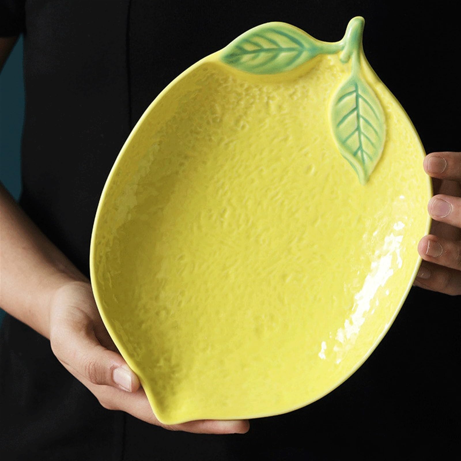 talerze do serwowania Ceramiczny talerz obiadowy w kształcie cytryny Piękny na owoce Zastawa stołowa do użytku domowego Spersonalizowany śniadaniowy Naczynia kuchenne Duże talerze makaronowe