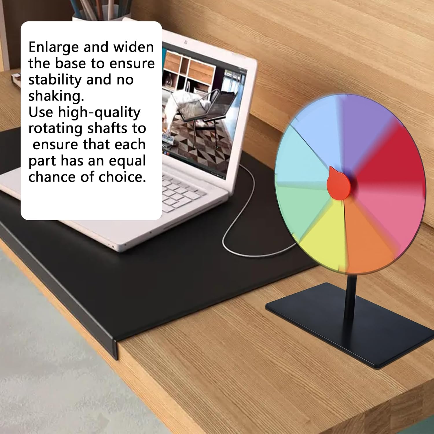 WVD 7.8inch Spinning Wheel, 8 Color Plinko Game Board Large, with Writing Pen,Easy to Clean Prize Wheel,Desktop Roulette Wheel, Party, Birthday, Games and Events - Image 5