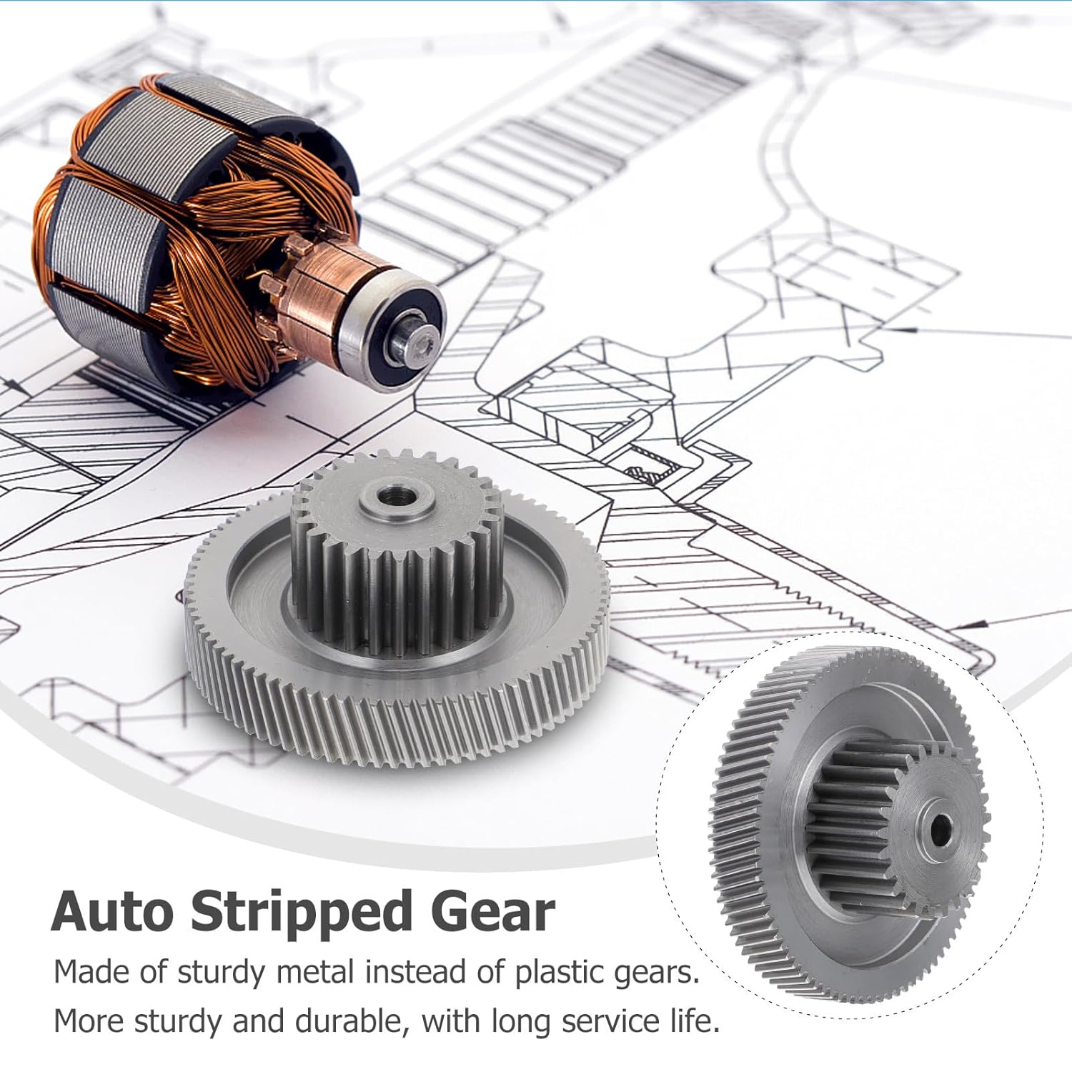 18:1 Ratio Metal Stripped Motor Gear Kit Slide Out Actuator Replacement for Recreational Vehicle Accessories