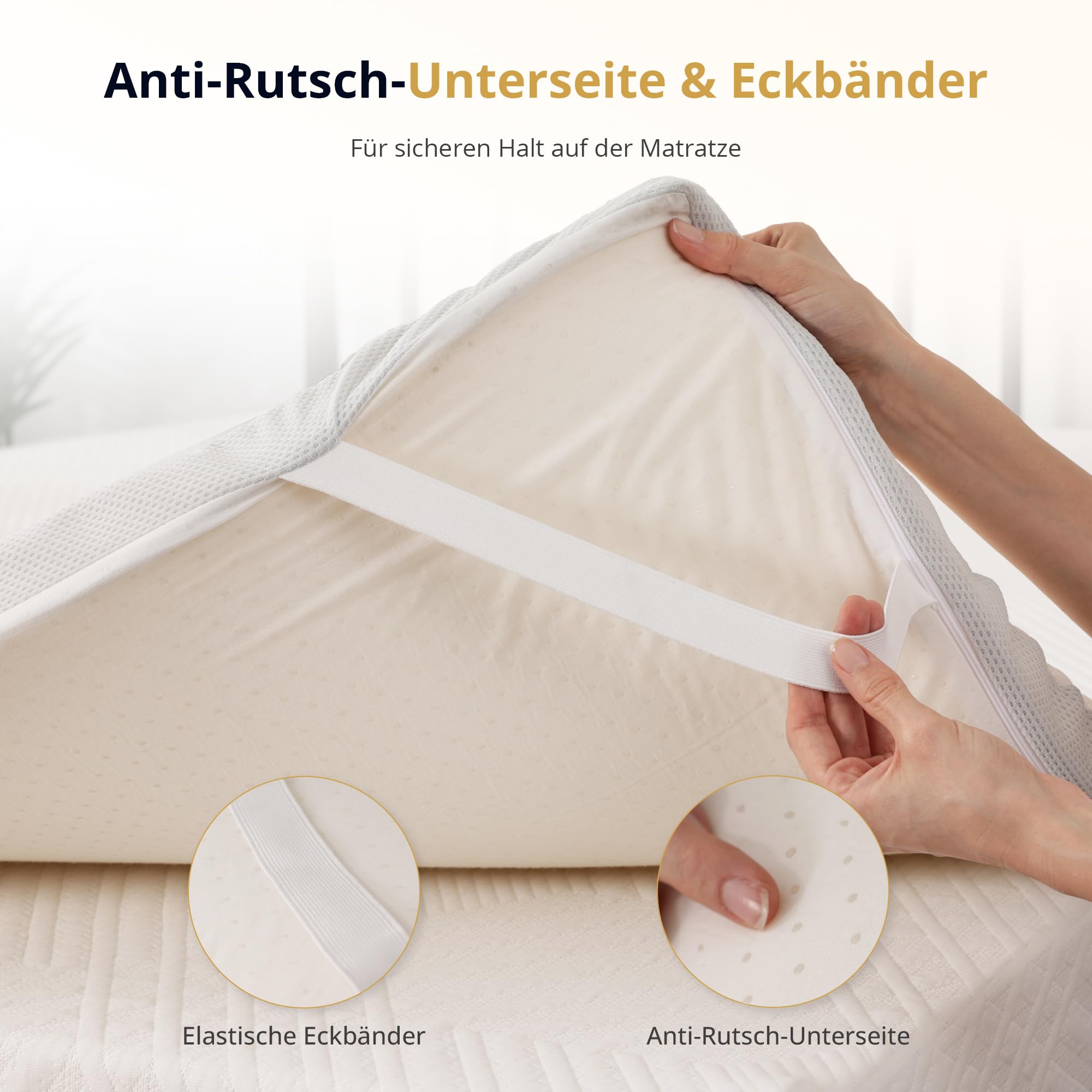 Ego Home Surmatelas en Mousse à mémoire de Forme, 120 x 200 cm, avec 5 cm de Hauteur, Respirant, surmatelas pour lit et lit à sommier tapissier, Housse Waschba