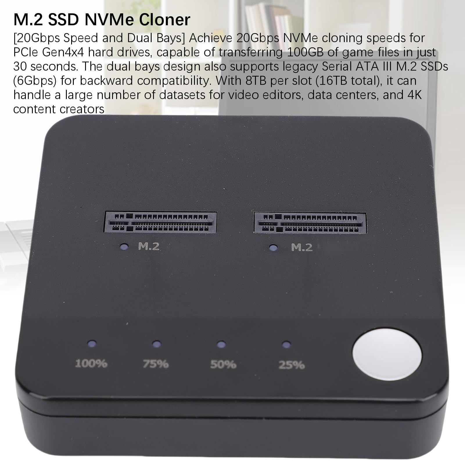 Cocoarm Stacja Dokująca M.2 NVMe Powielacz Dysku Twardego ABS M.2 20 Gb/s Dwukieszeniowe Klonowanie w Trybie Offline Zasilane Przez USB C Wykończenie UASP dla Techników IT Rozbudowa Domu