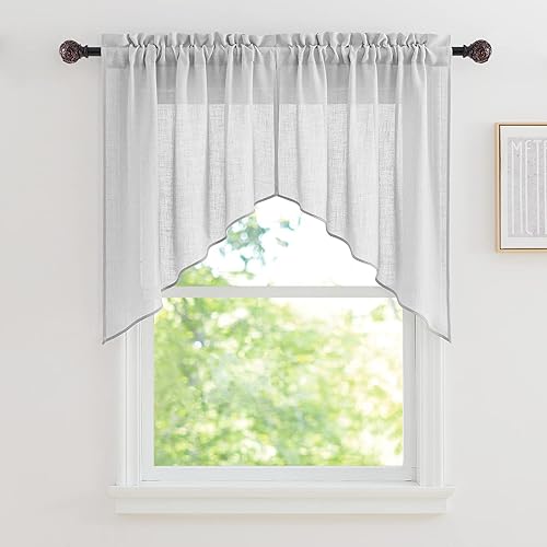 RYB Home - Cortinas semitransparentes de lino