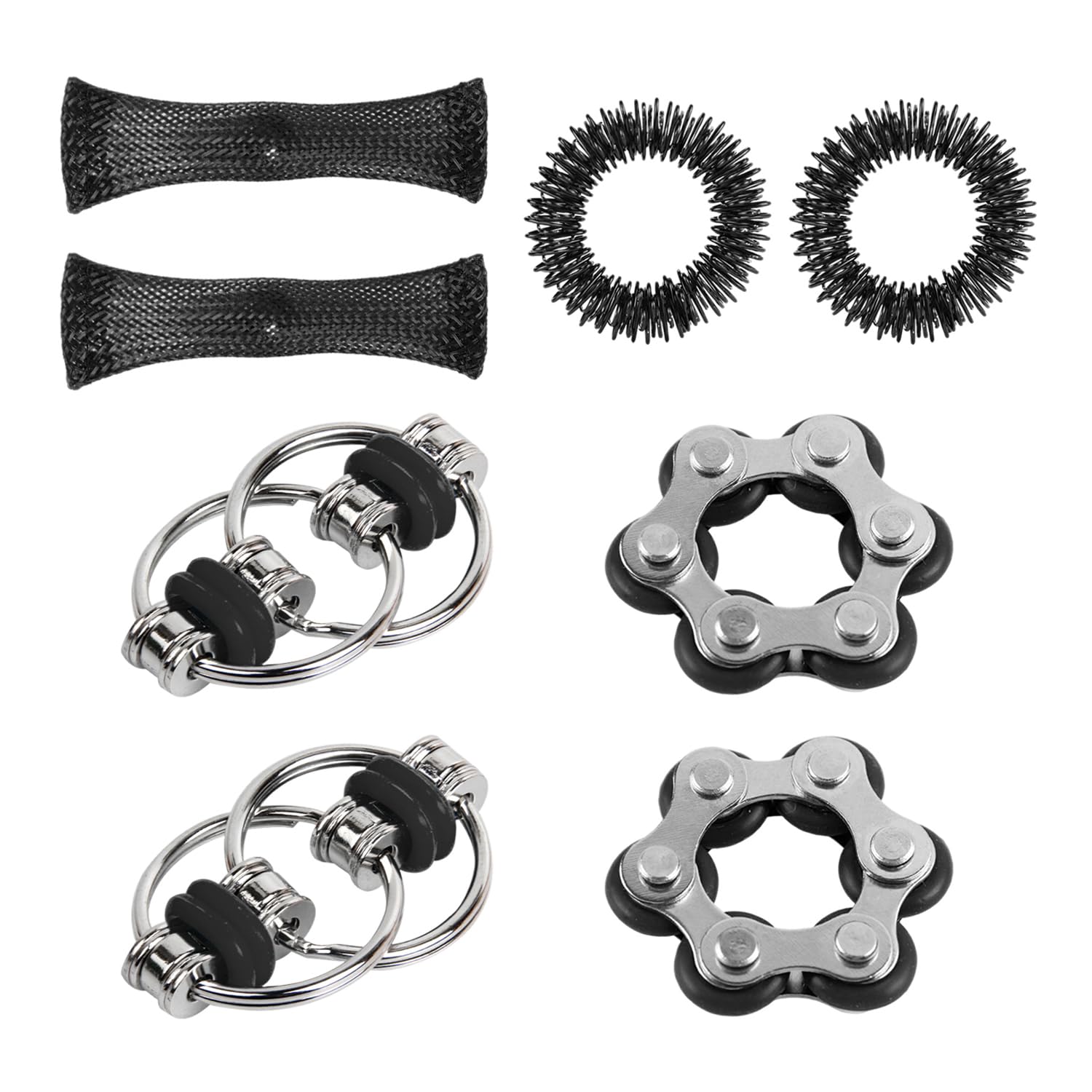 8 Pieces Of Metal Keychain, Stress Relief Toys, Finger Toys, Creative And Fun Toys.