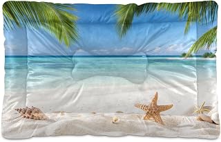Summer Beach Dog Bed, Rectangle Comfortable Pet Bed for Small Medium Dogs, 24x18in