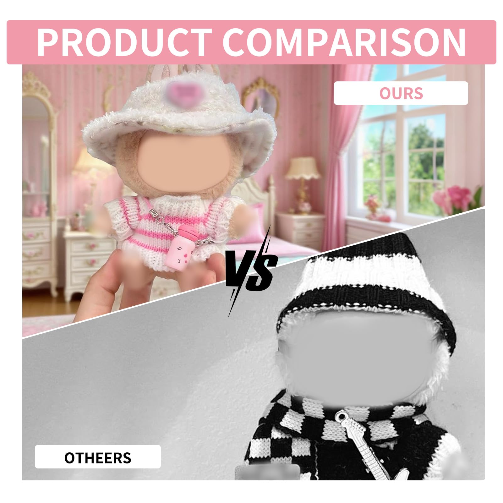 17cm Doll Clothes Set for Doll Accessories Suit and Sweater for 17cm Boy and Girl Dolls,Gifts for Kids and Doll Collectors Who Love Fashion - Image 3