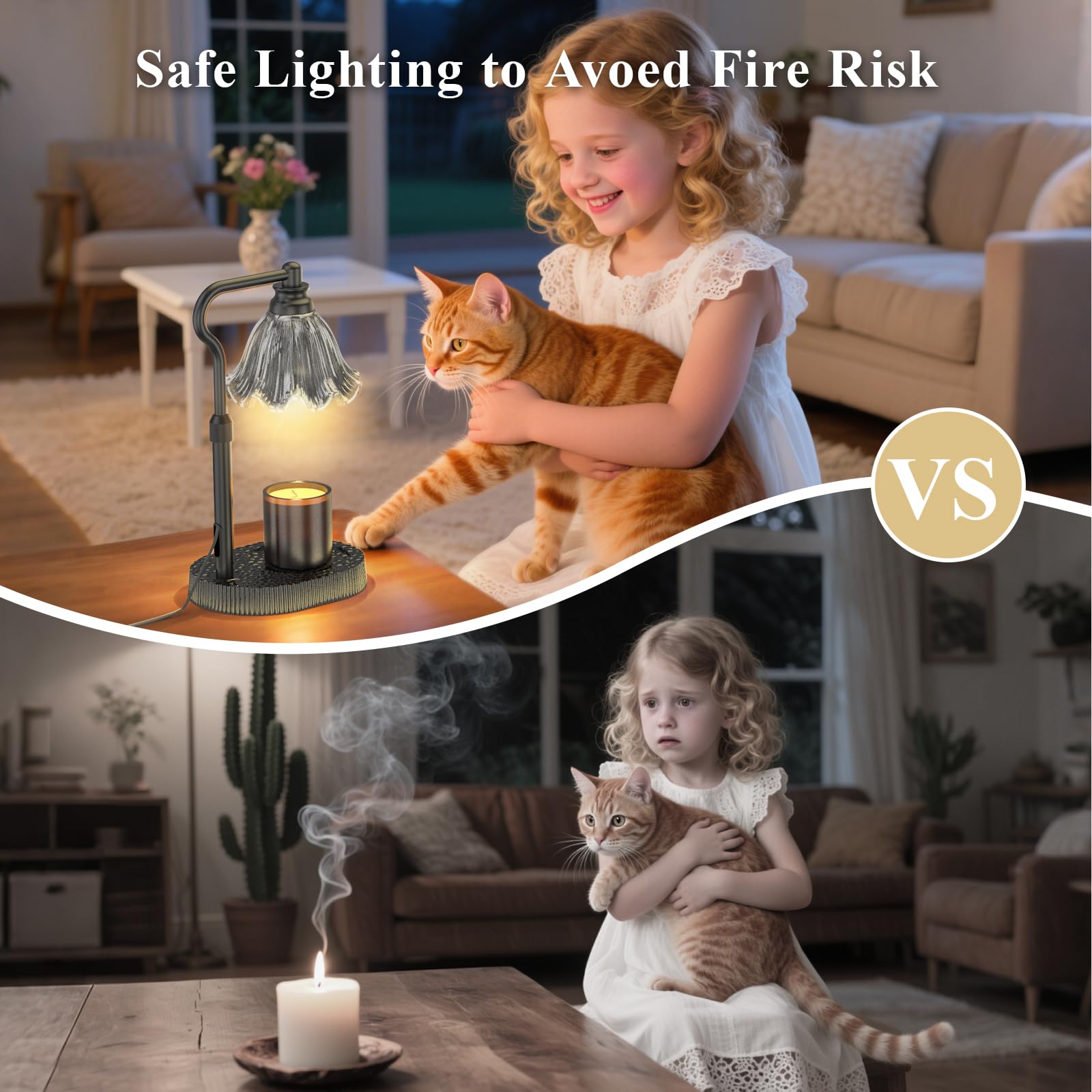 WYghyronic Candle Warmer Lamp with Adjustable Height, Flameless 4-Level Dimmable Wax Warmer - Image 4