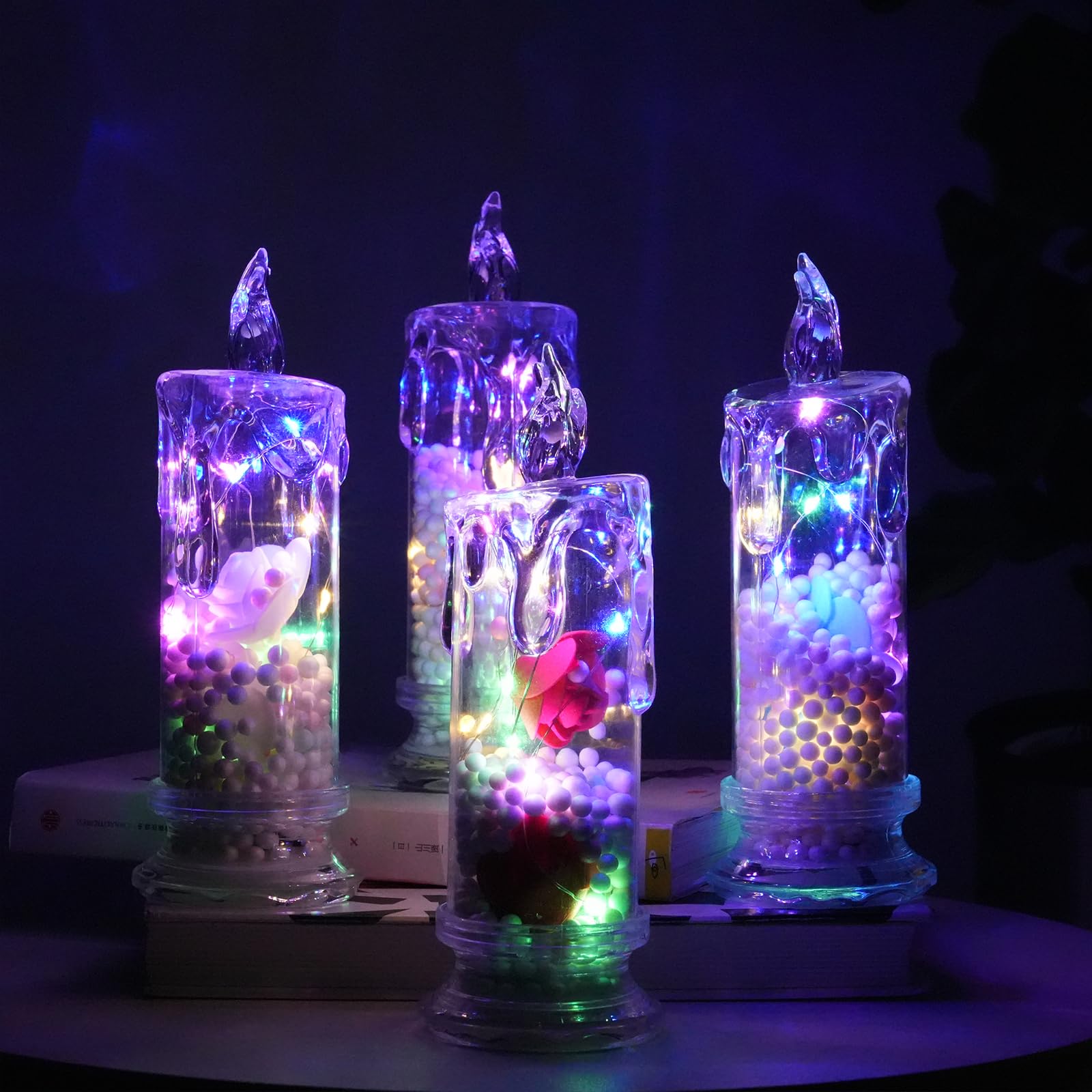 4PCS LED Flickering Flameless Candles (D:2.5
