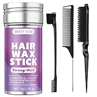 Vista 11 de Barra de cera para el cabello, pomada para el cabello, bálsamo/gel para domar los vuelos, encrespamiento, elegantes colas de caballo, moños