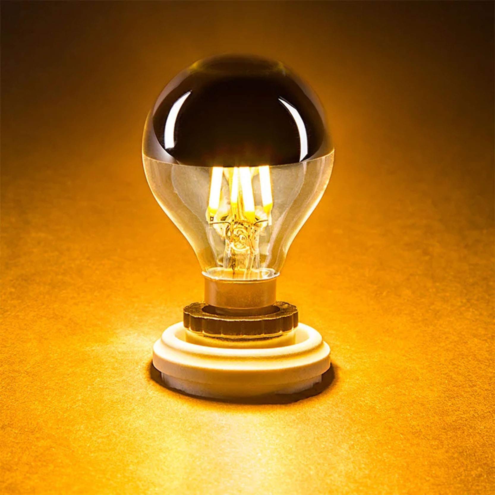 G45 Globe E12 Lampa LED Srebrne Lustro 4W Retro Żarówka LED Filament 110V Ciepła Biel 2700K Dekoracyjne Światło Ściemnialne (Rozmiar: E12 110V)