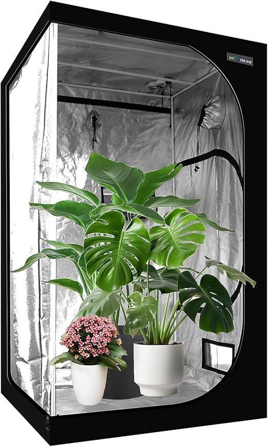 SunStream 4x2 Grow Tent, 48"x24"x60" High Reflective 600D Mylar with Viewing Window and Removable Tray for Hydroponics Indoor Growing for LED Grow Lights