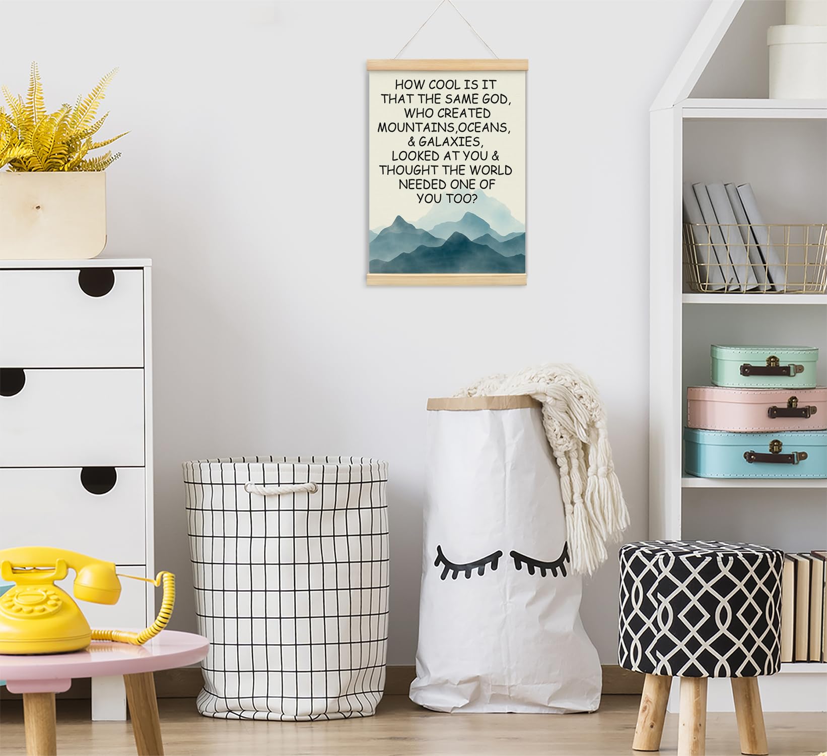Foedor Nursery Wall Decor - 'How Cool Is It' Bible Verse Canvas Banner For Kids Room, Playroom, Classroom - View #8