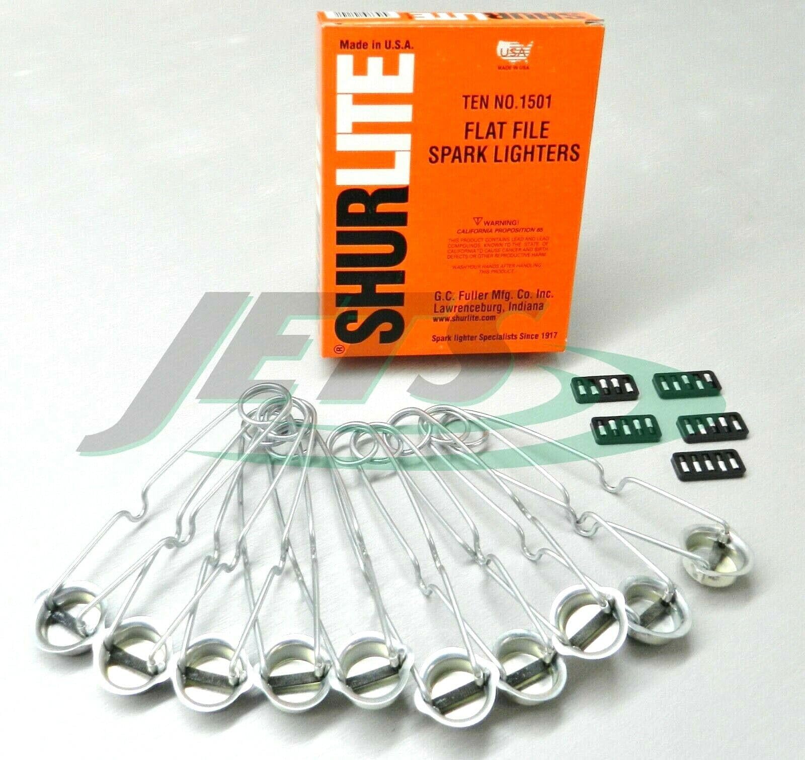 JTS 10 Shurlite Single Strikers Spark Lighters with 25 Flints Welding Torch Igniters