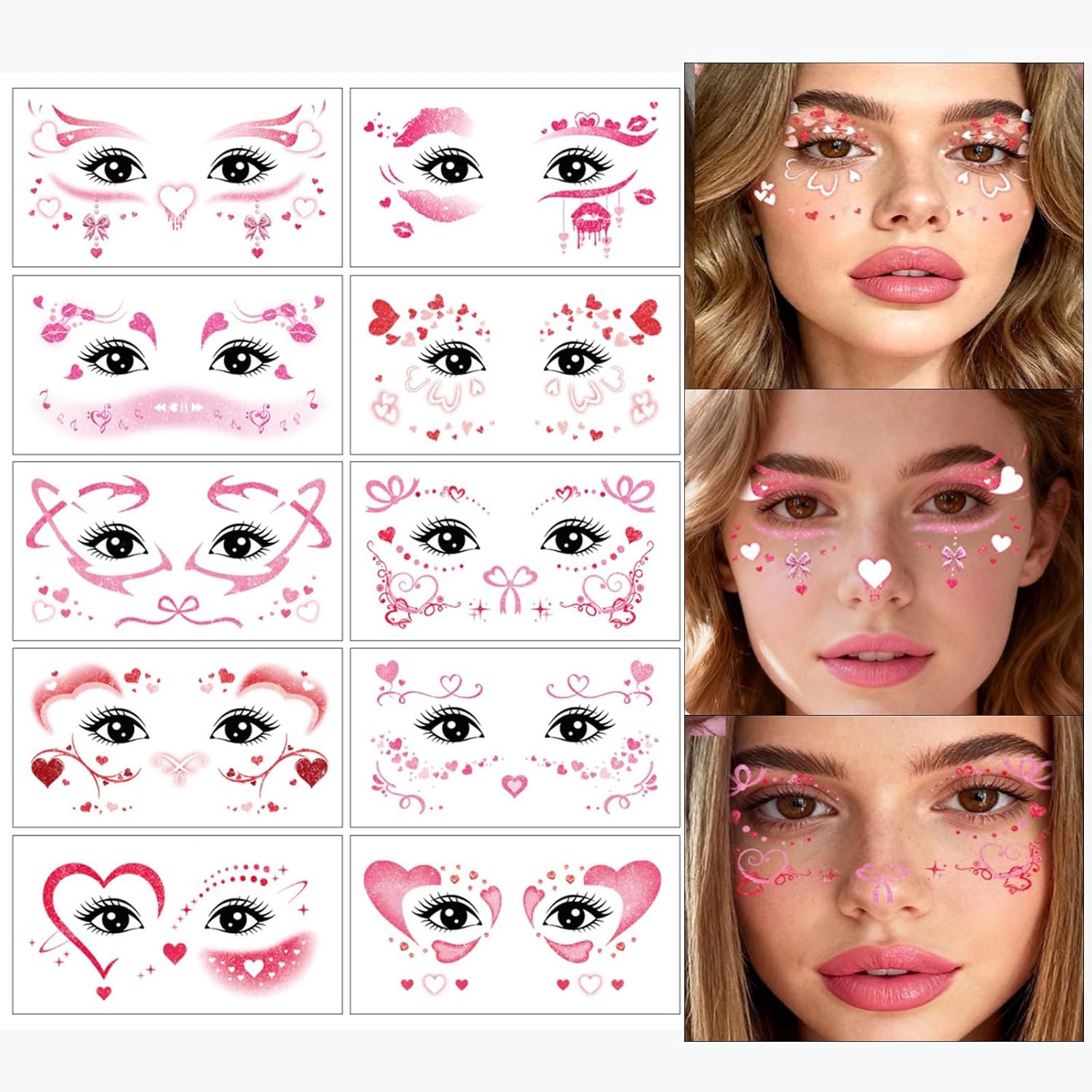 Mother's Day Temporary Tattoos - Cute Heart & Bow Designs