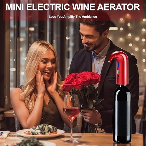 Miniatura 6 de Juego de Dispensador Aireador de Vino Eléctrico – Decantador y Vertidor de Vino Automático con Pantalla LED, Control de Vaciado Inteligente de Set