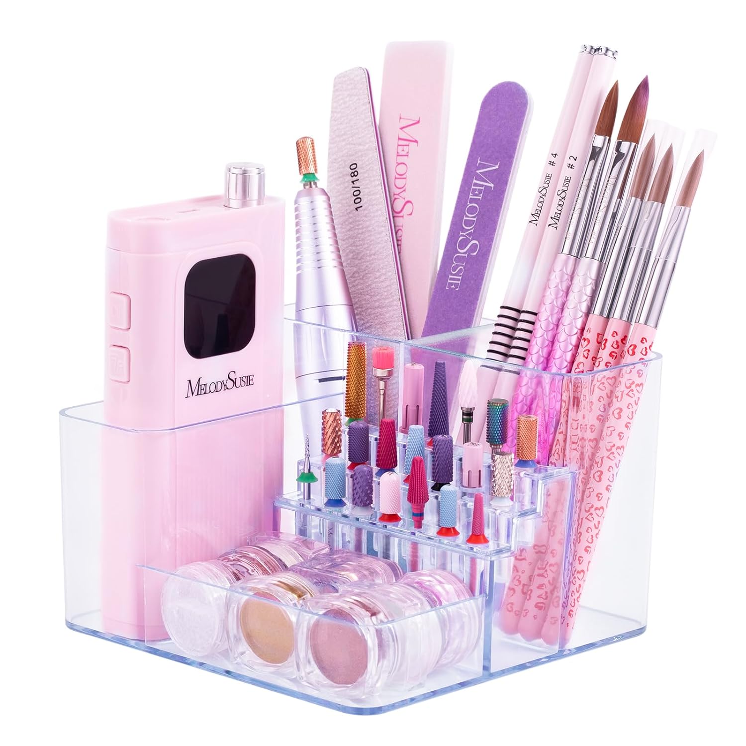 MelodySusie Soporte para Brocas de Taladro de Uñas, 21 Orificios miniatura 1