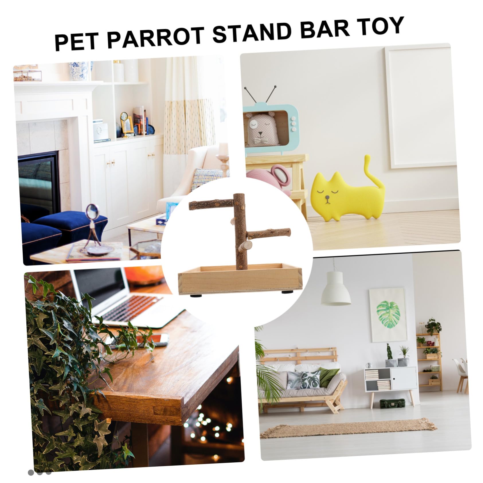 ARTIBETTER de Juego para Pájaros de Madera Portátil Ramas de Actividad, Percha para Loros Pequeño, Soporte para Perchas de Pájaros Adecuado para Entrenamiento y Ejercicio de Aves