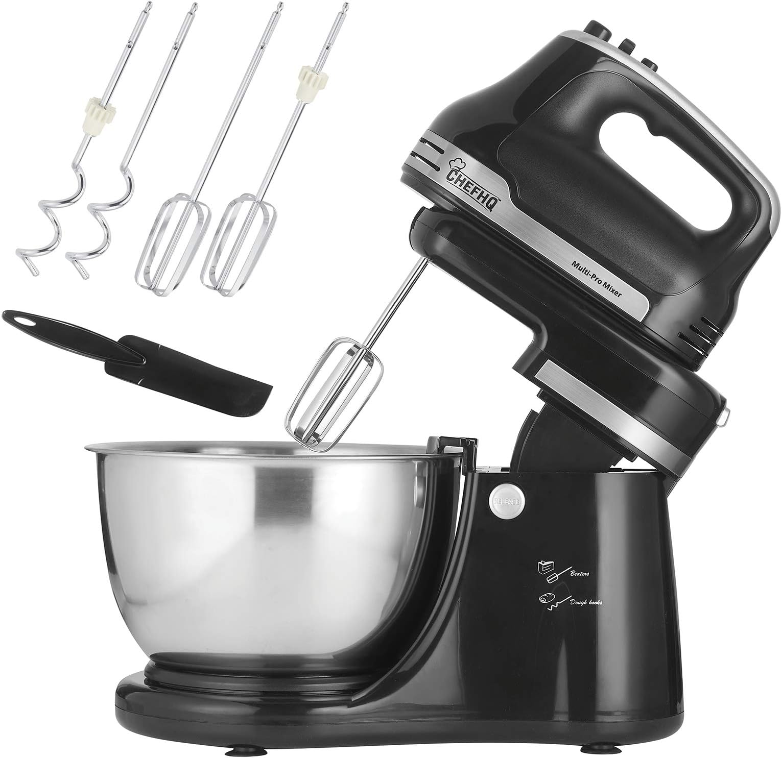 SIDE-WINDER 4.5 Quart Swing Stand Mixer - 2-in-1 Stand Mixer and Detachable Hand Held Mixer - Electric Standing Food Mixer with Paddle Beater, Dough Hook - Kitchen Mixers To Aid in Cake Baking