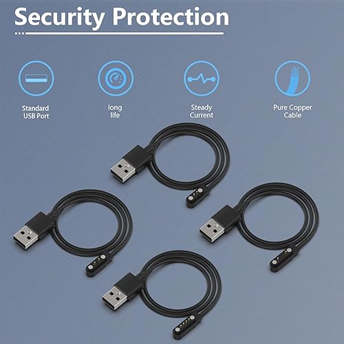 Miniatura 4 de Cable magnético para reloj inteligente, cable de carga USB compatible con rastreador de fitness, cargador de reloj Da Fit, Letsfit Willful YAMAY